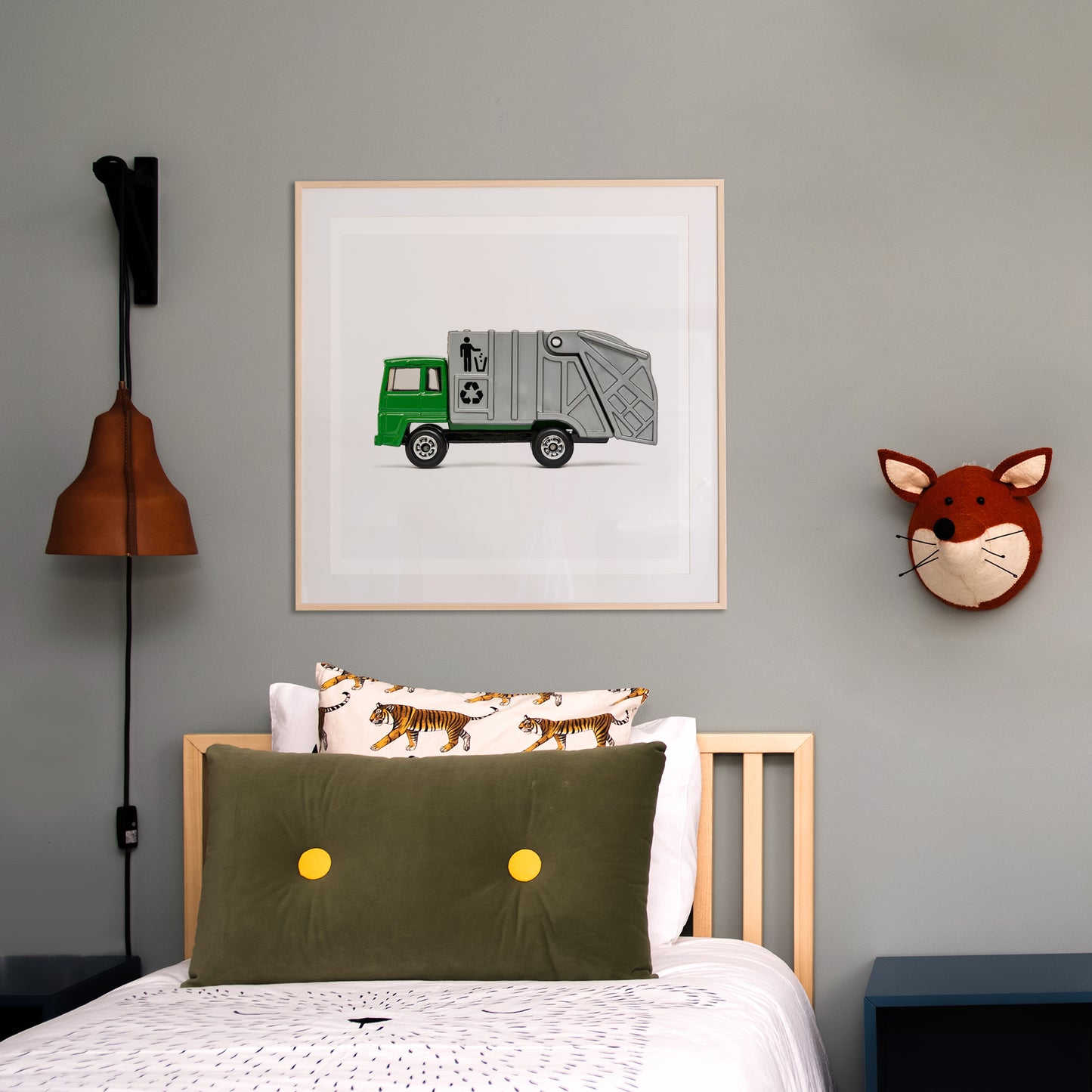 Green Garbage Truck art print