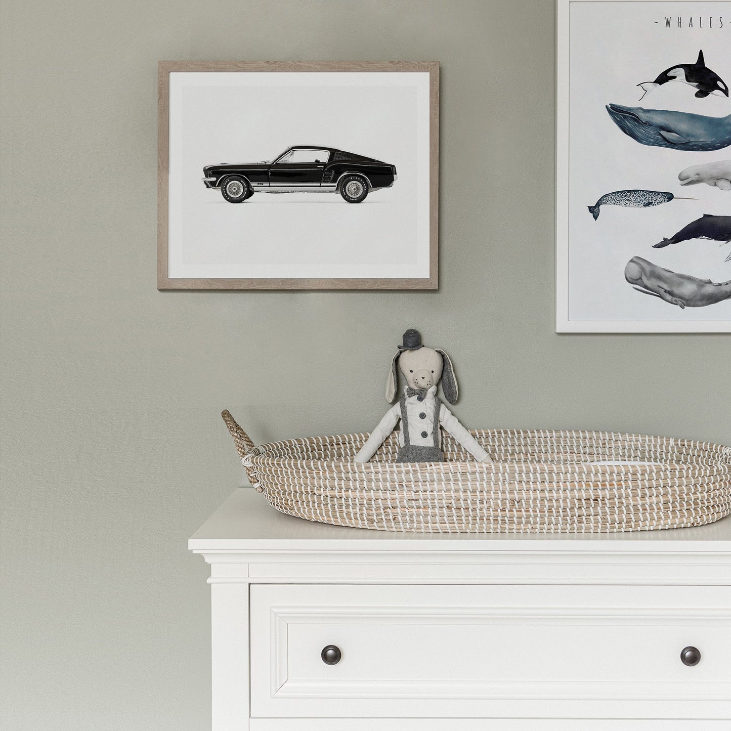 Black Car Ford Mustang GT Boys' Nursery Wall Art
