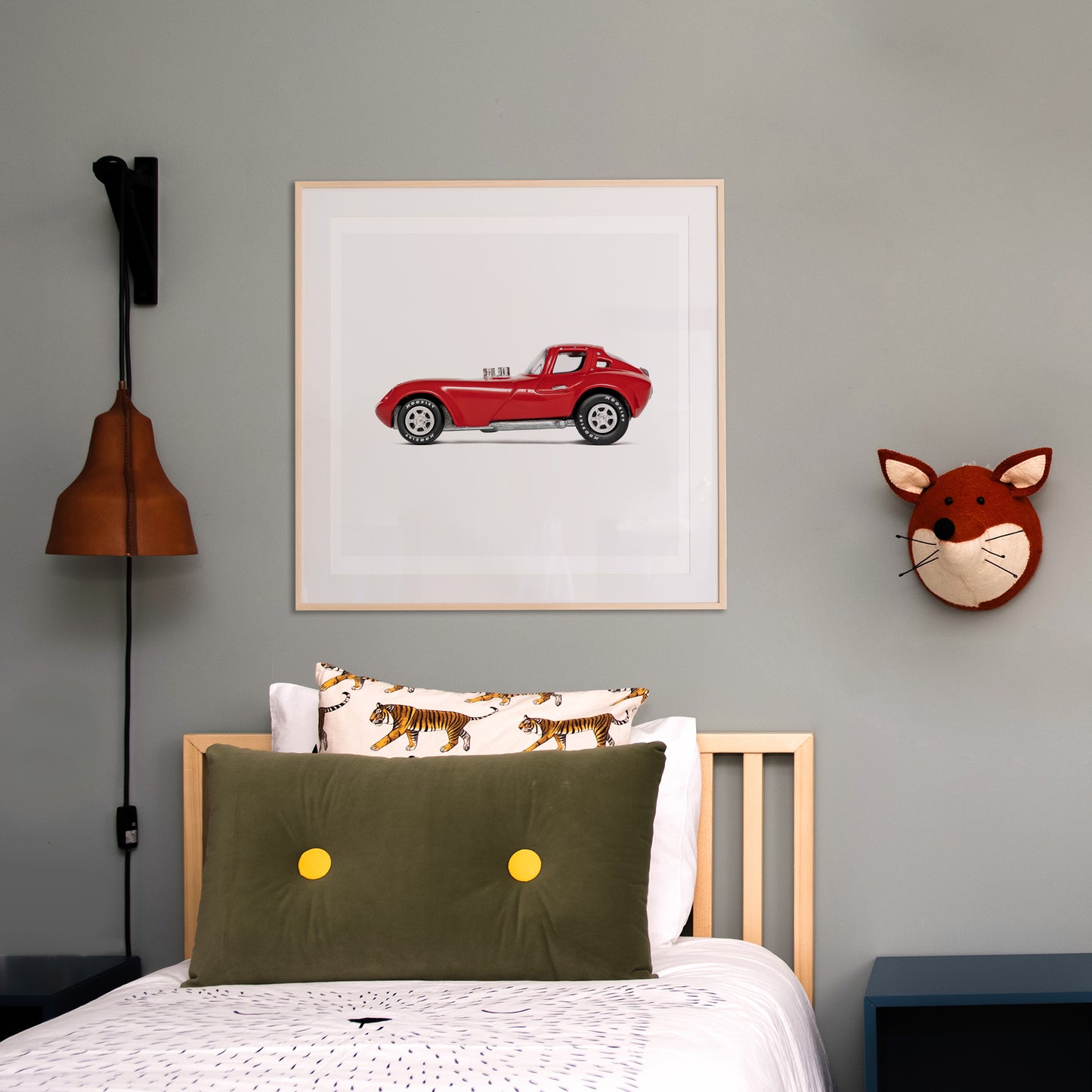 Nursery Car Prints Vintage Red Race Car for Boys