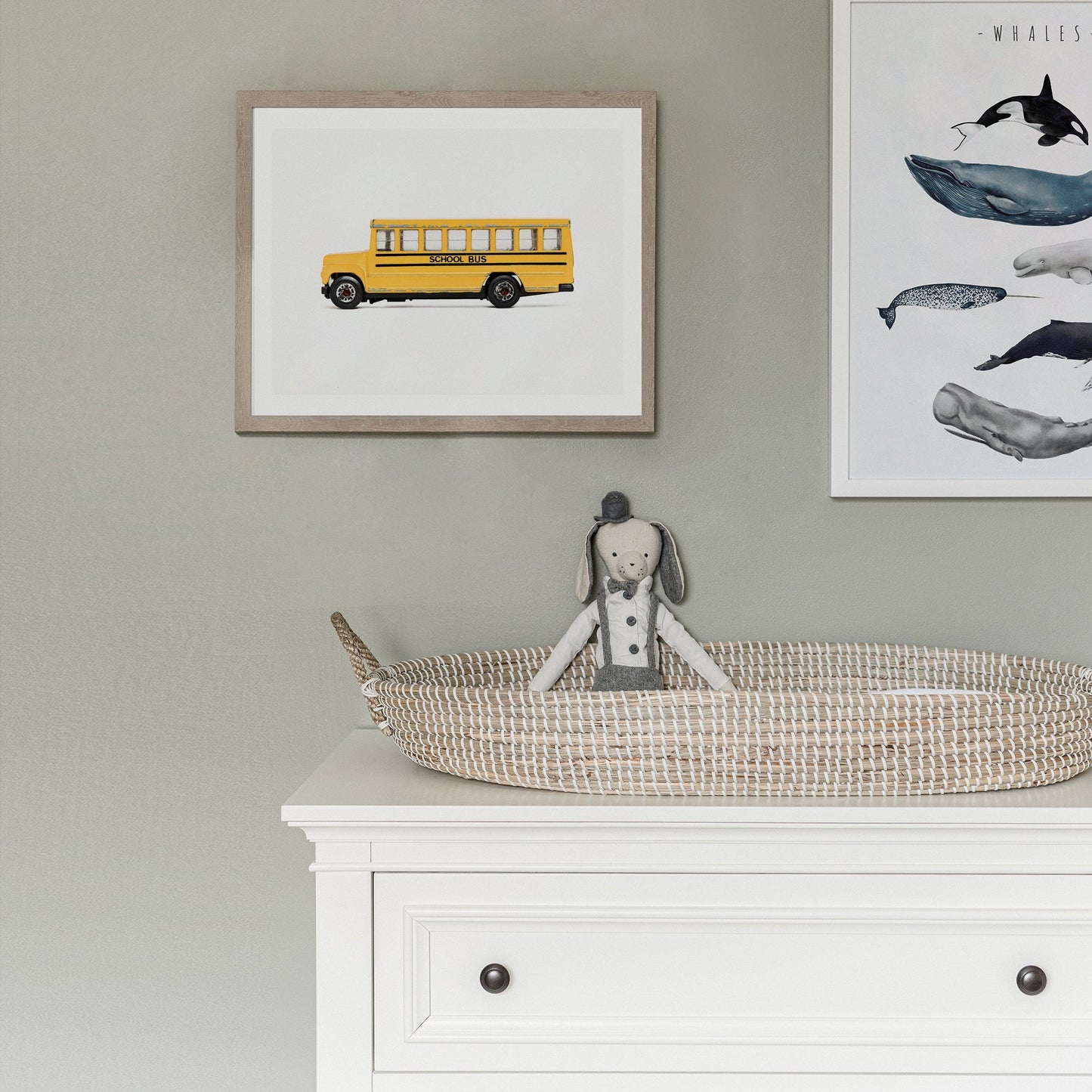 Yellow School Bus Nursery Wall Art