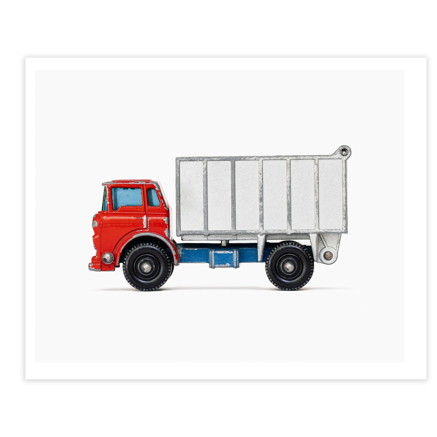 blue red truck art print