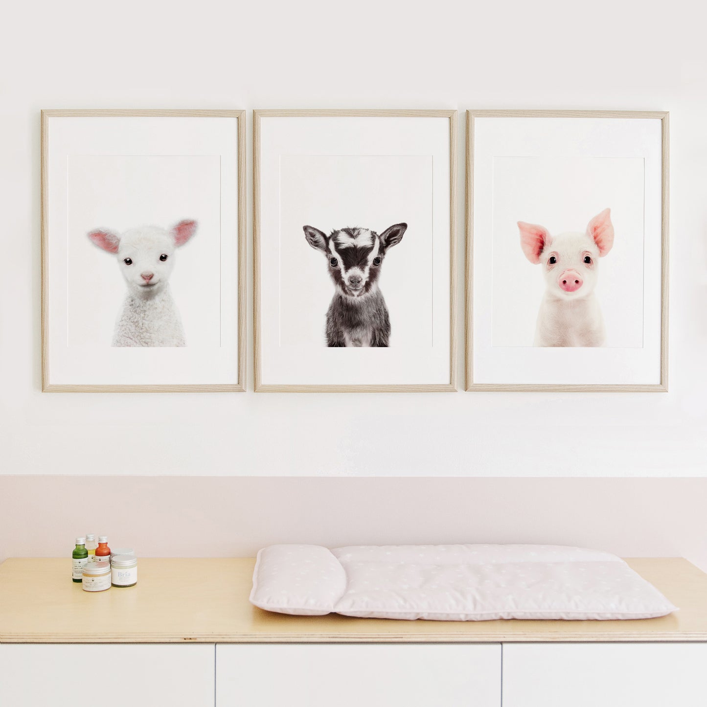 Farm Animals Set of 3 Nursery Art Prints