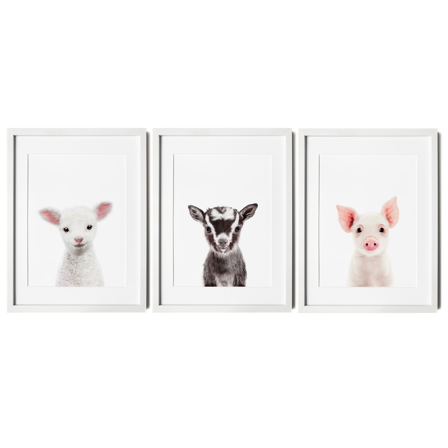 Farm Animals Set of 3 Nursery Art Prints