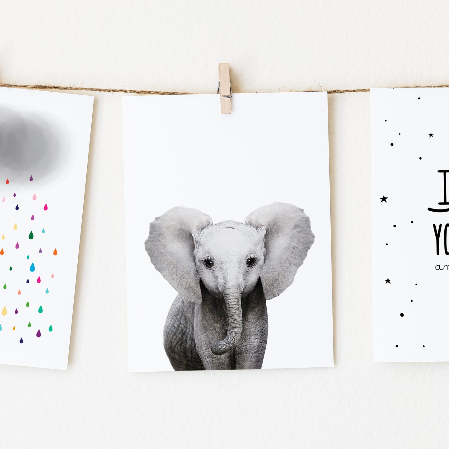 Baby Elephant Wall Art Print