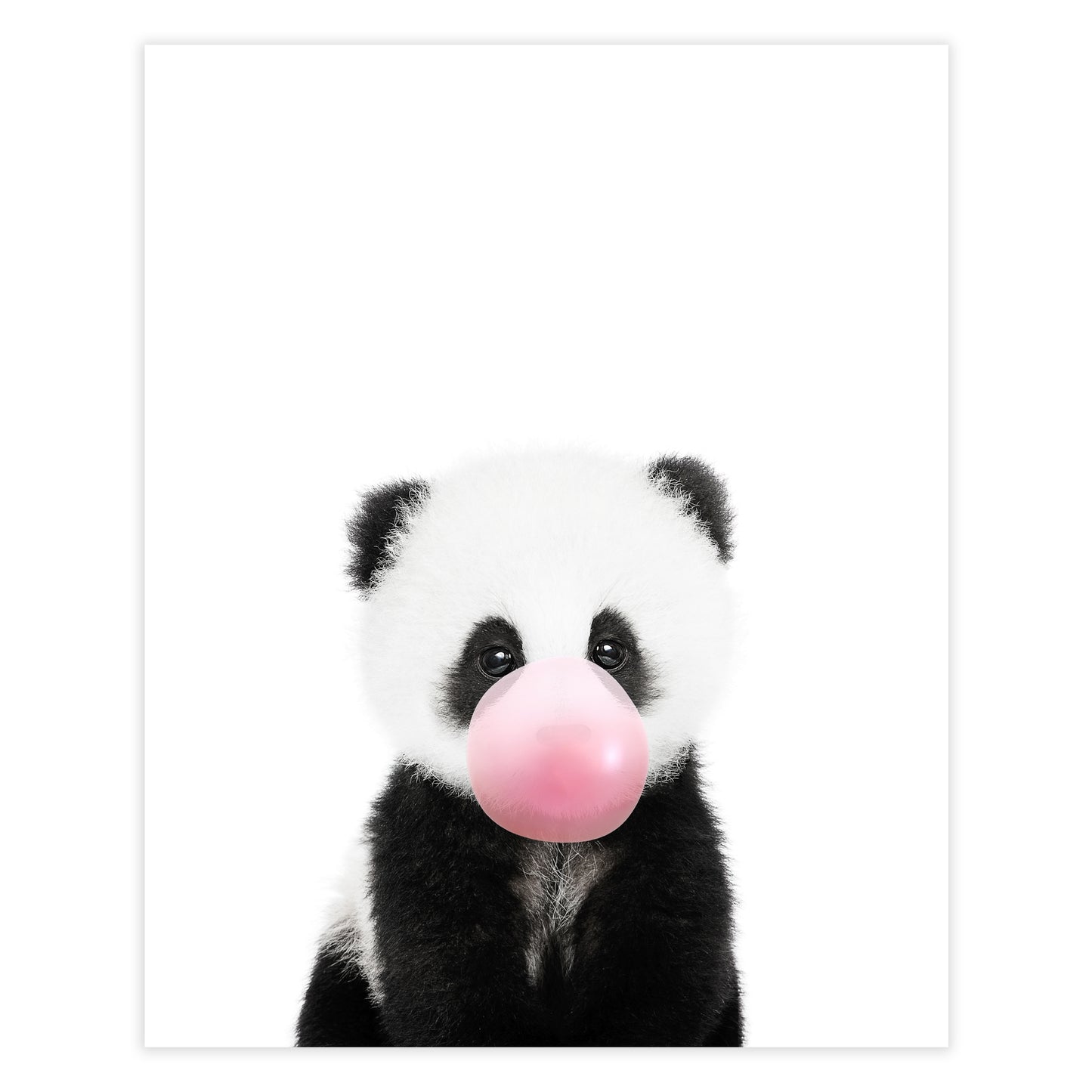 baby panda blowing bubblegum nursery wall art