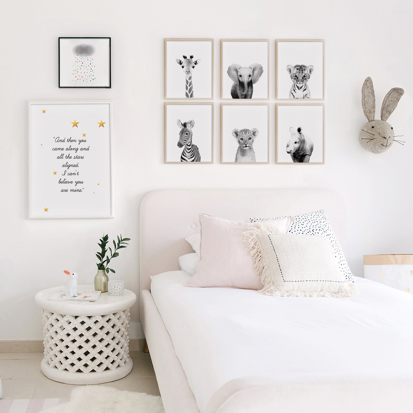 Black and White Safari Animal Prints Set of 6