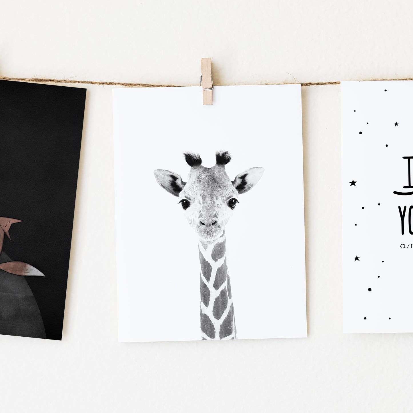 Black and White Giraffe Wall Art for nursery