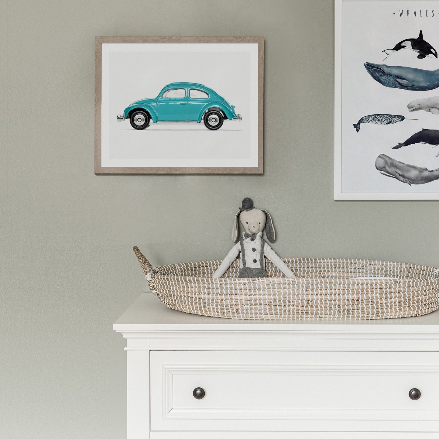 Boys' Nursery wall decor Volkswagen Beetle Art