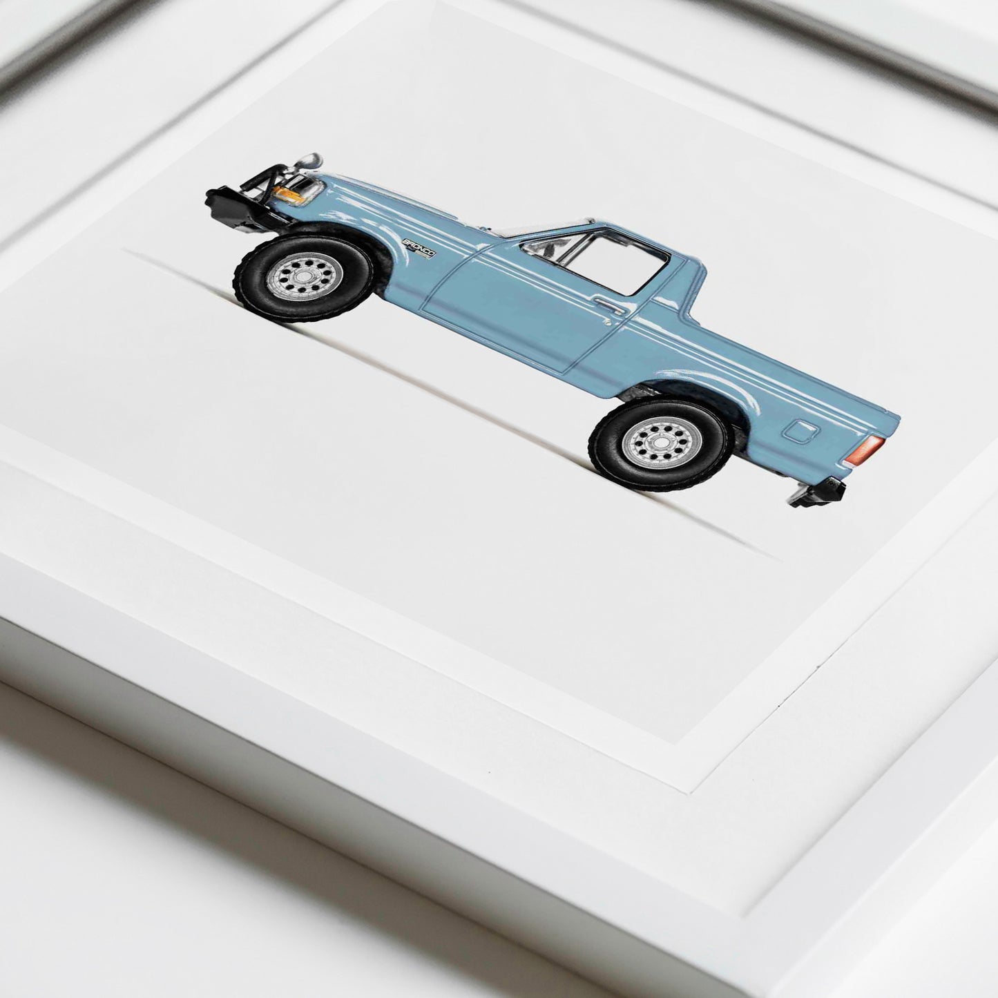 Blue Pickup Truck Nursery Car Print for Boys