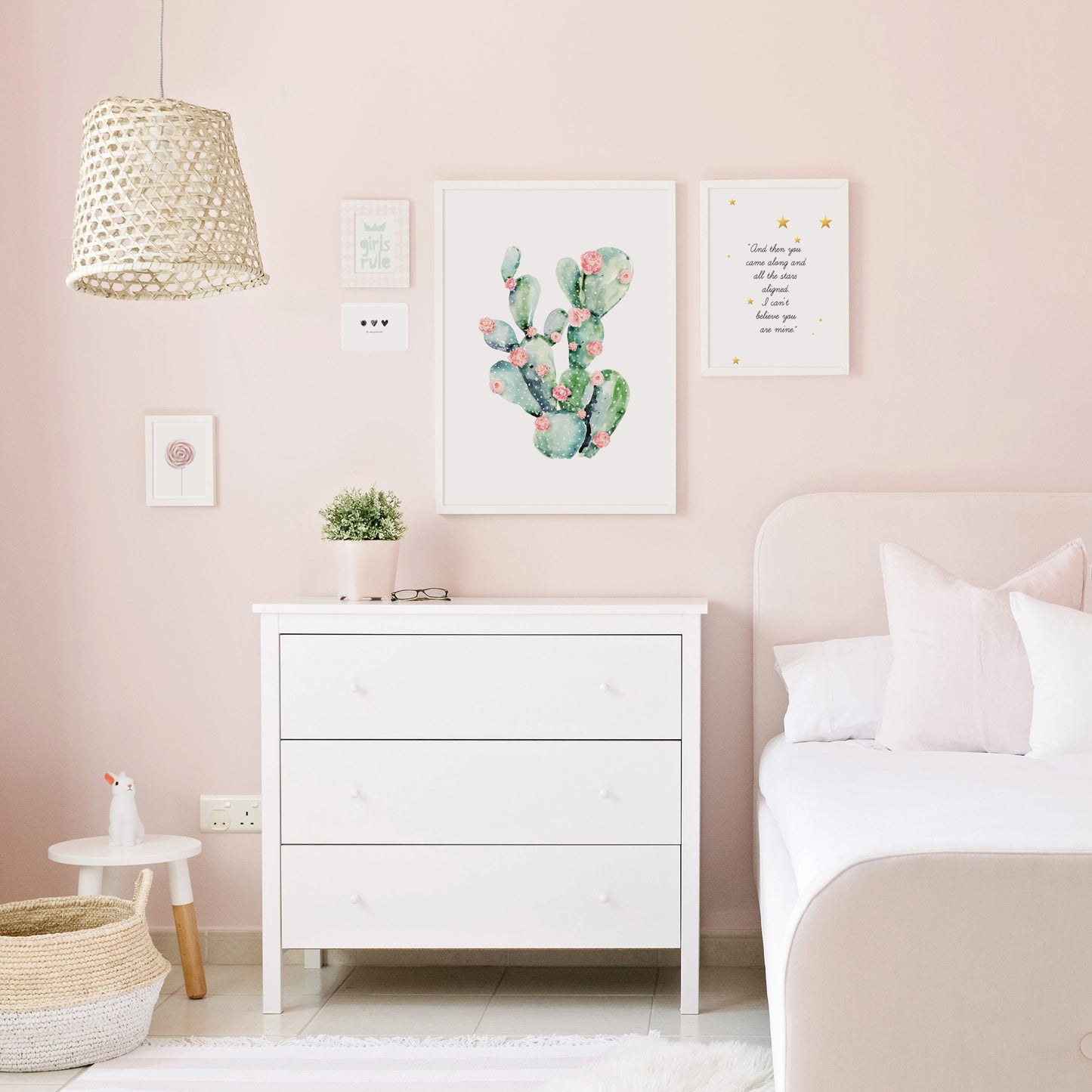 Pink Cactus Flowers Wall Art