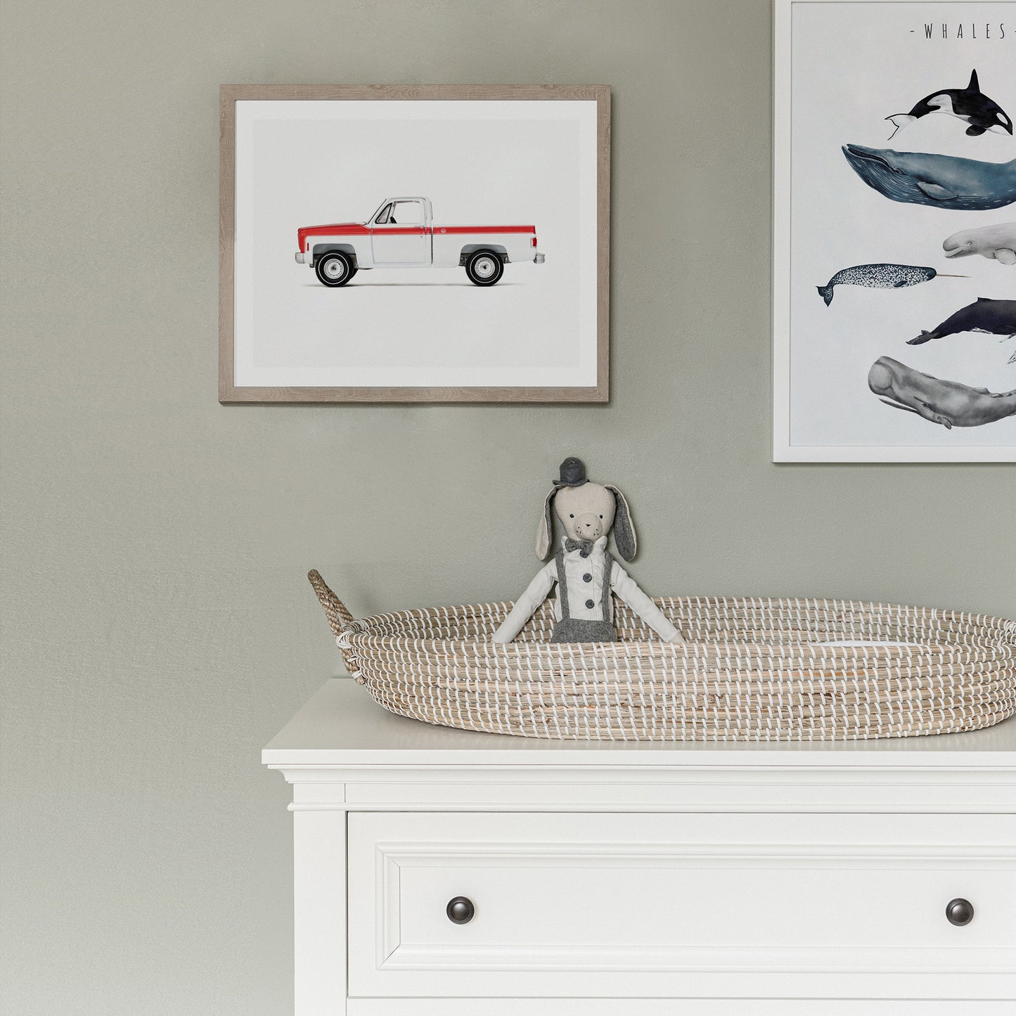 Nursery pickup truck art Print for Boys room