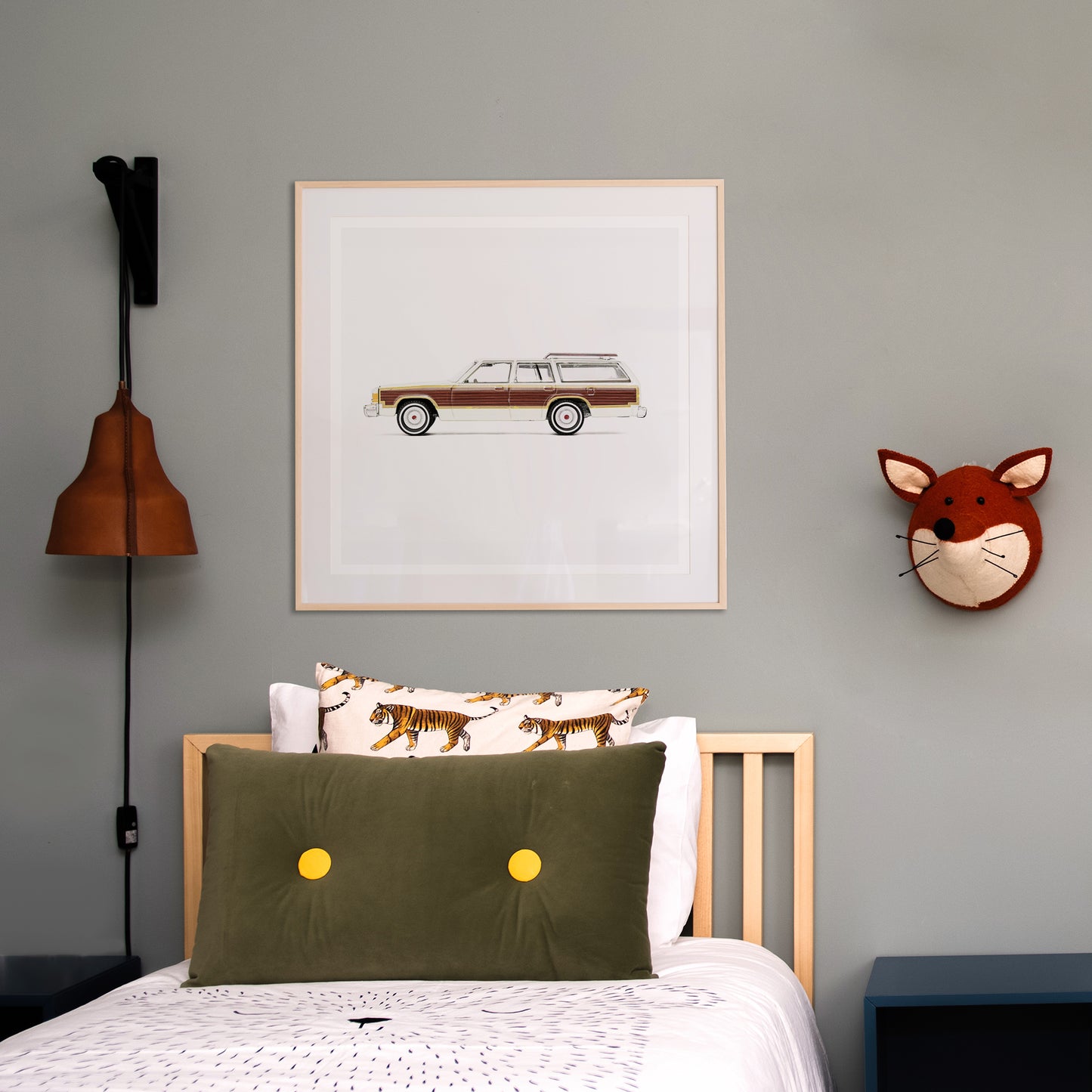 Vintage Station Wagon Car Prints for Boys Nursery Wall Art