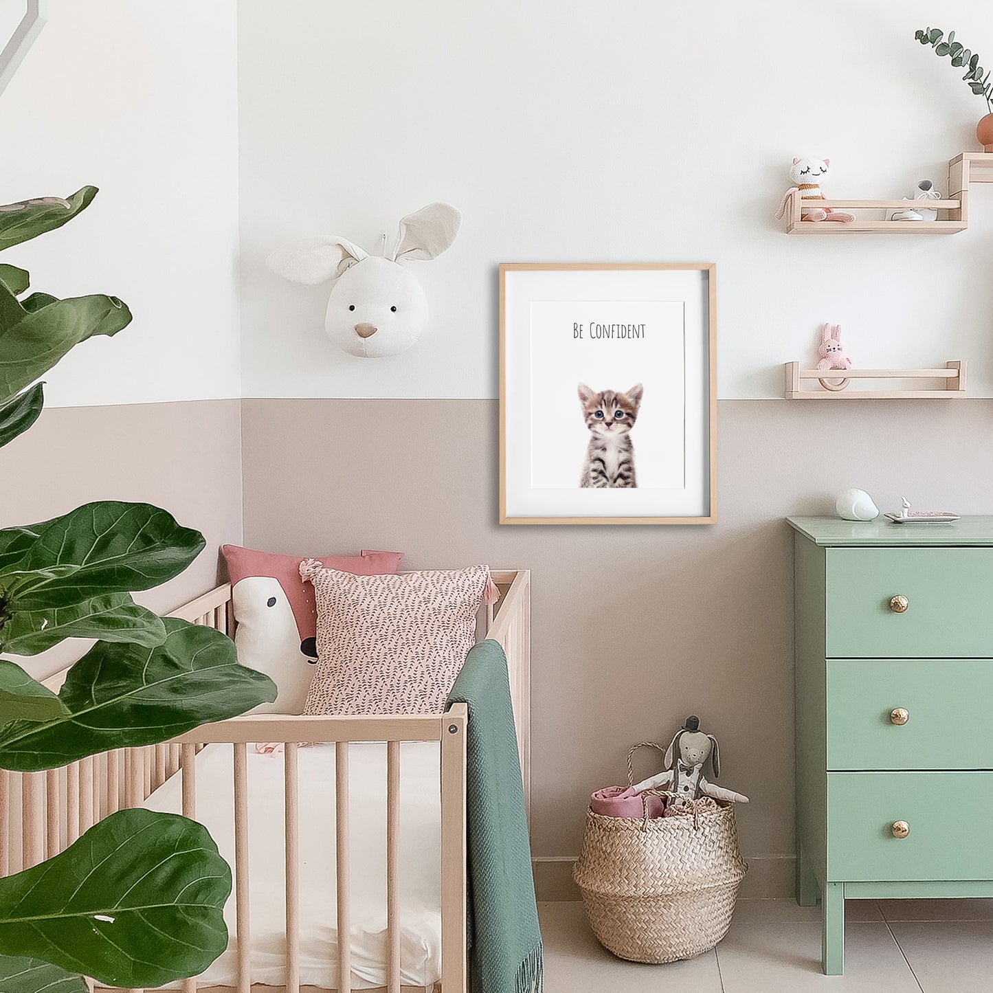 Cat Be Confident Inspirational Nursery Wall Art