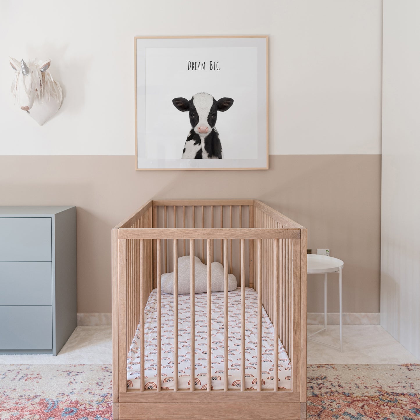 Cow Dream Big Inspirational Nursery Wall Art