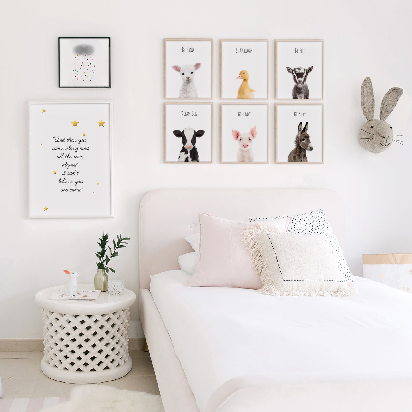 Farm Animals Art Prints with Positive Affirmations - Set of 6