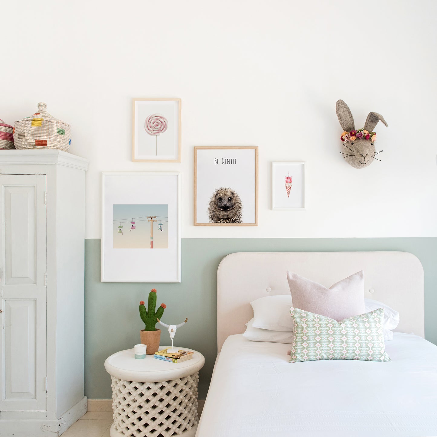 Hedgehog Be Gentle Inspirational Wall Art for nursery or kids room