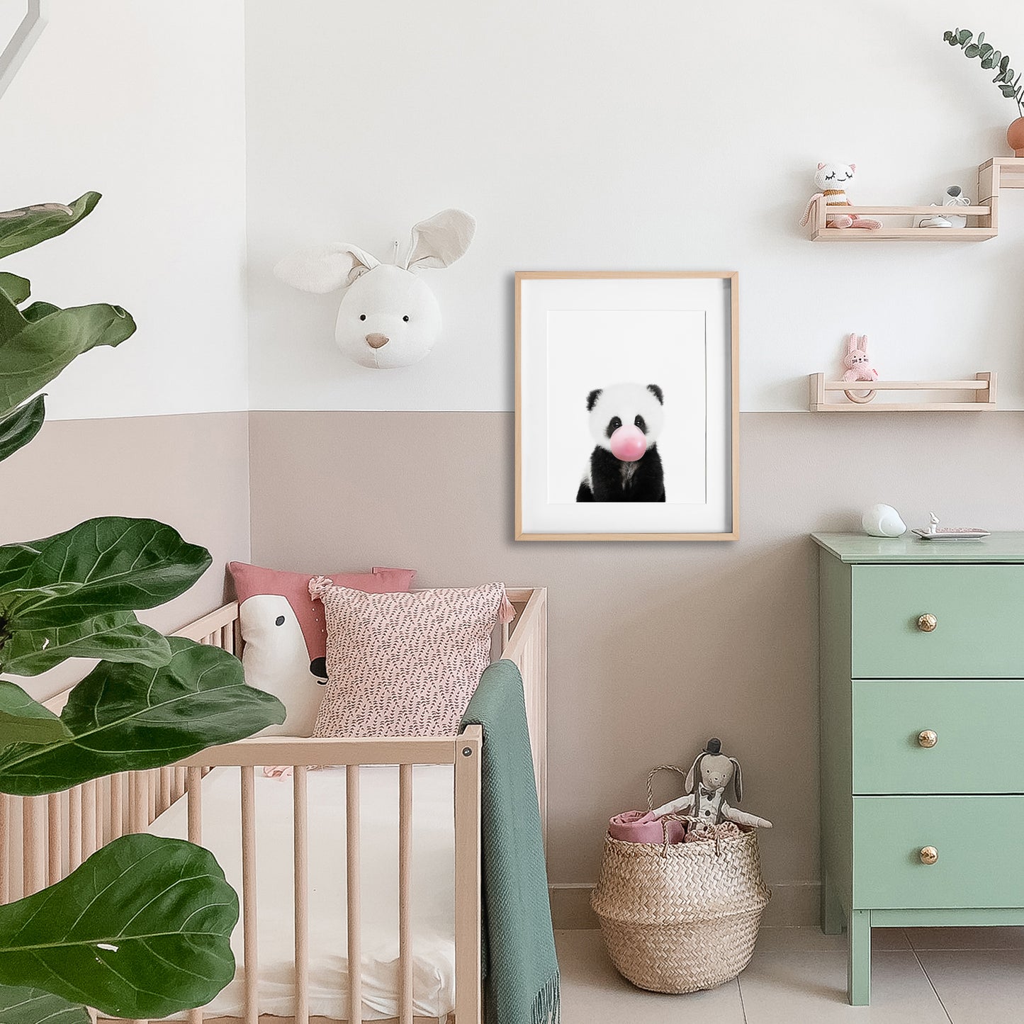 Baby Panda Blowing Pink Bubble Gum