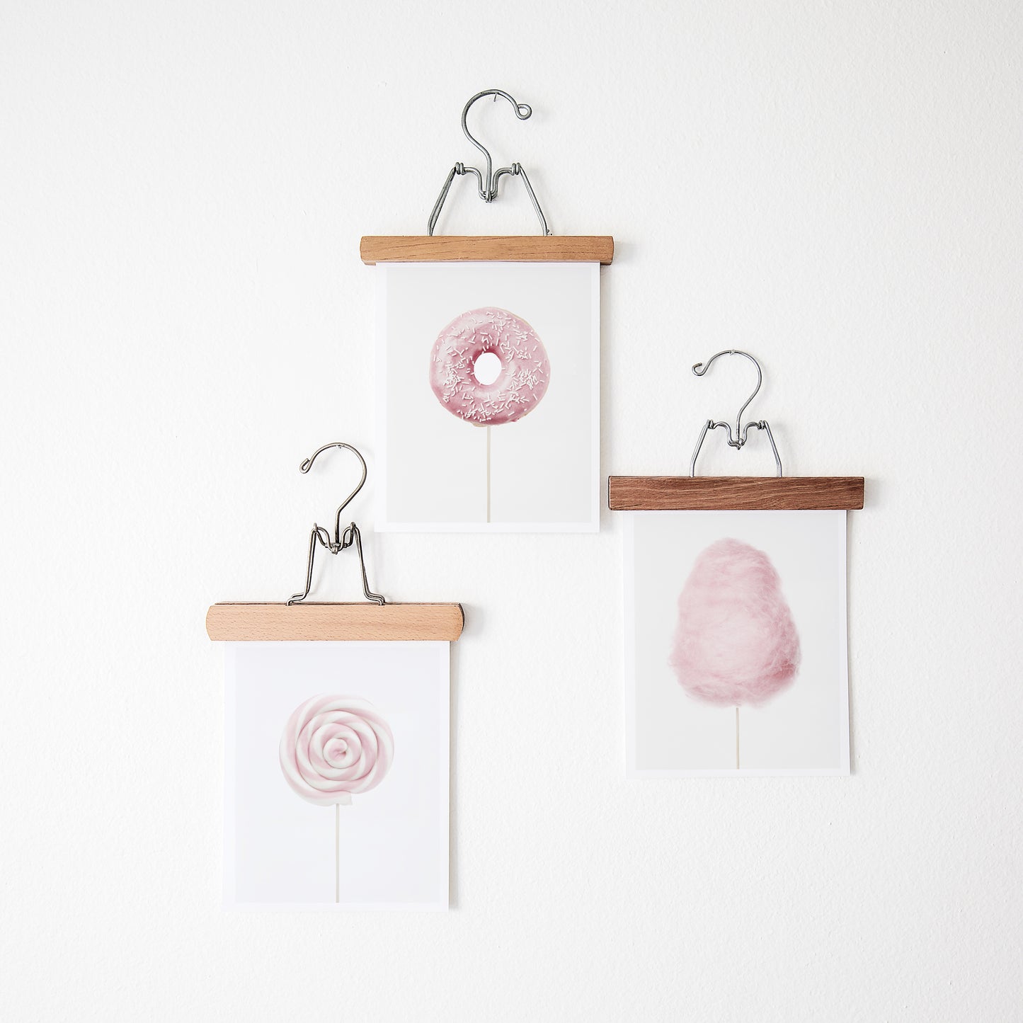 Pink Candy Art Prints Set of 3 cotton candy, lollipop , donut nursery wall art