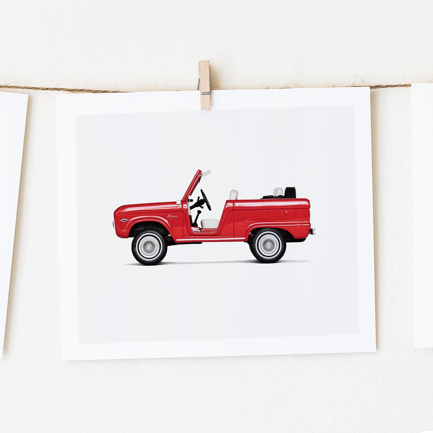 Vintage car art prints for boys' nursery