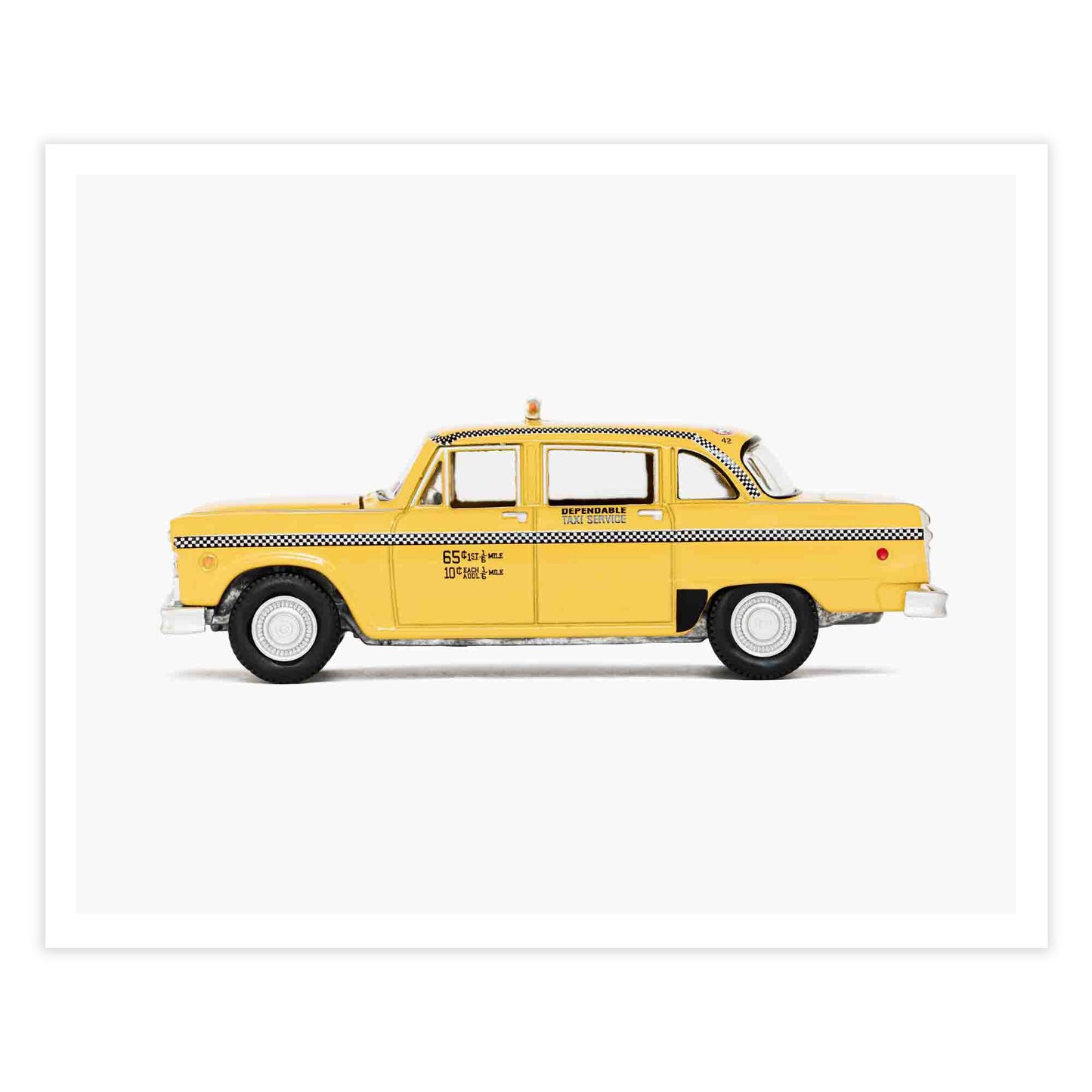 yellow taxi nursery wall art print