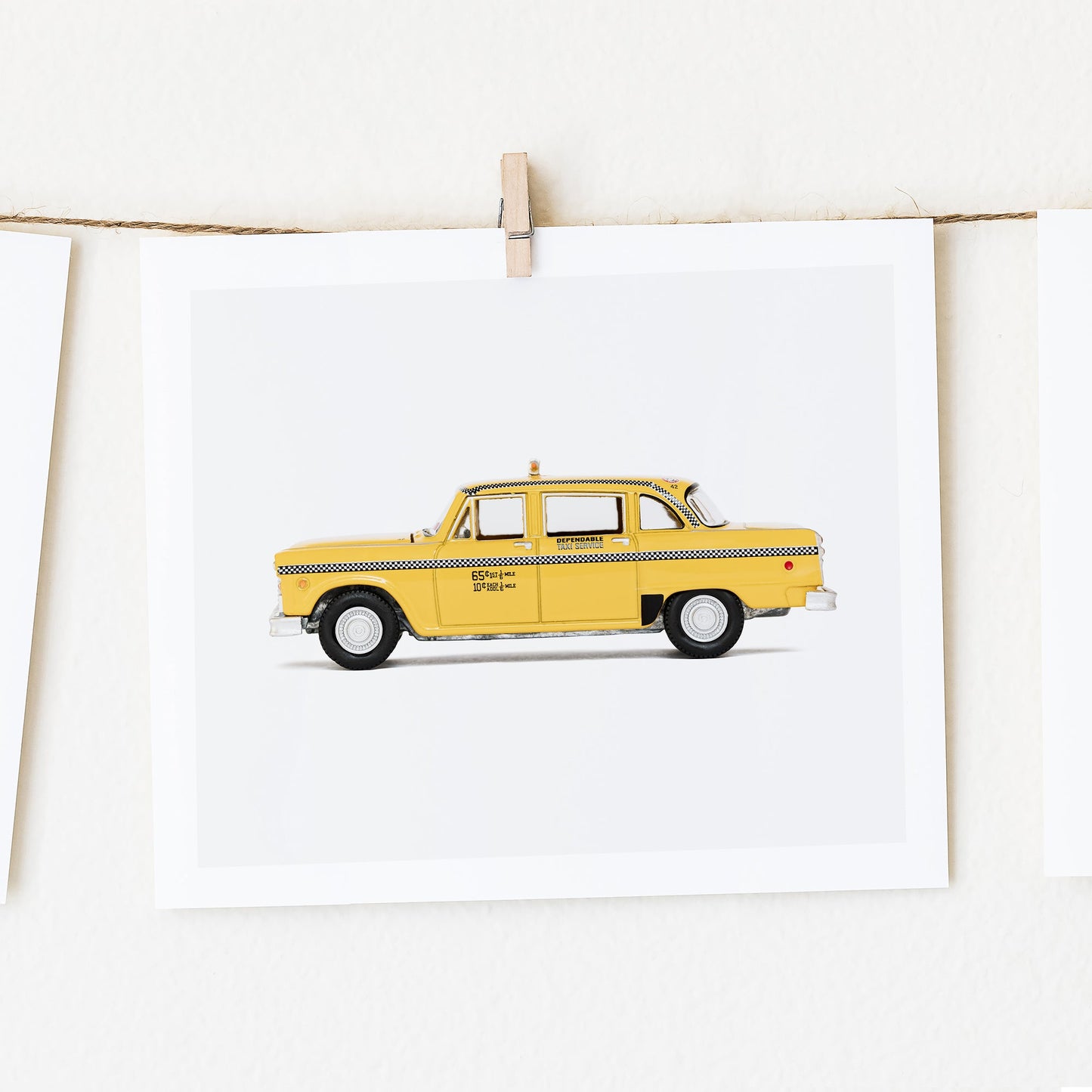 yellow taxi nursery wall art print