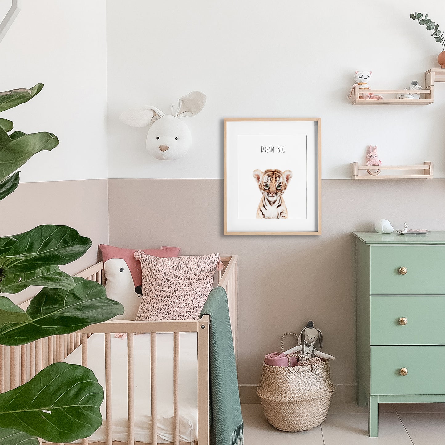 tiger dream big inspirational nursery wall art