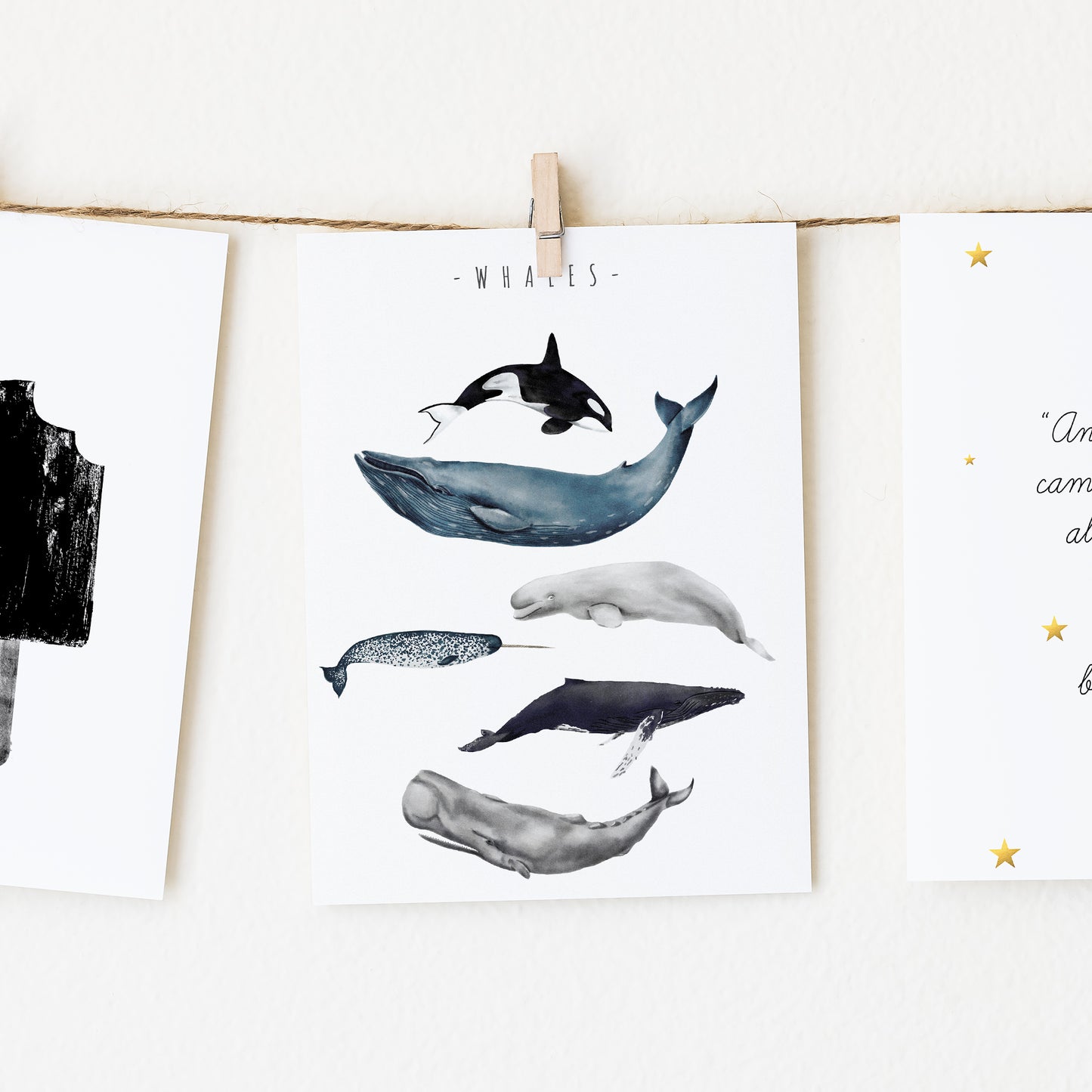 Whale Wall Art for kids room or nursery