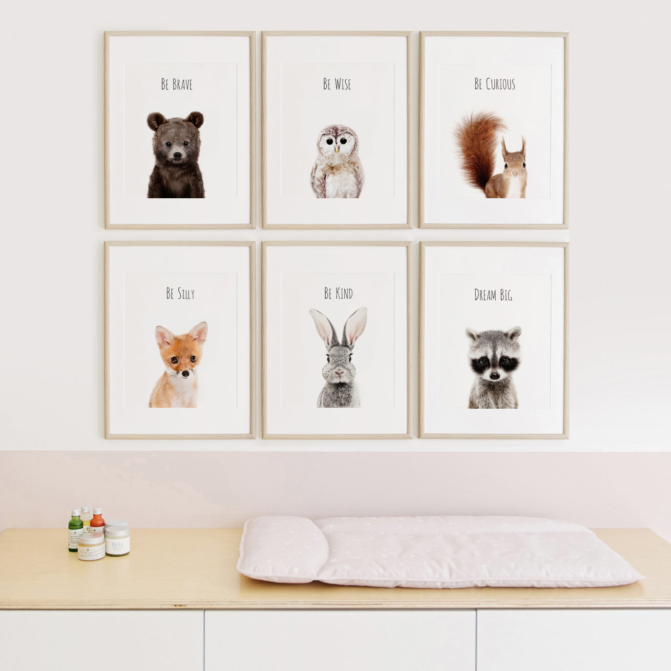 Woodland Nursery Prints with Positive Affirmations - Set of 6
