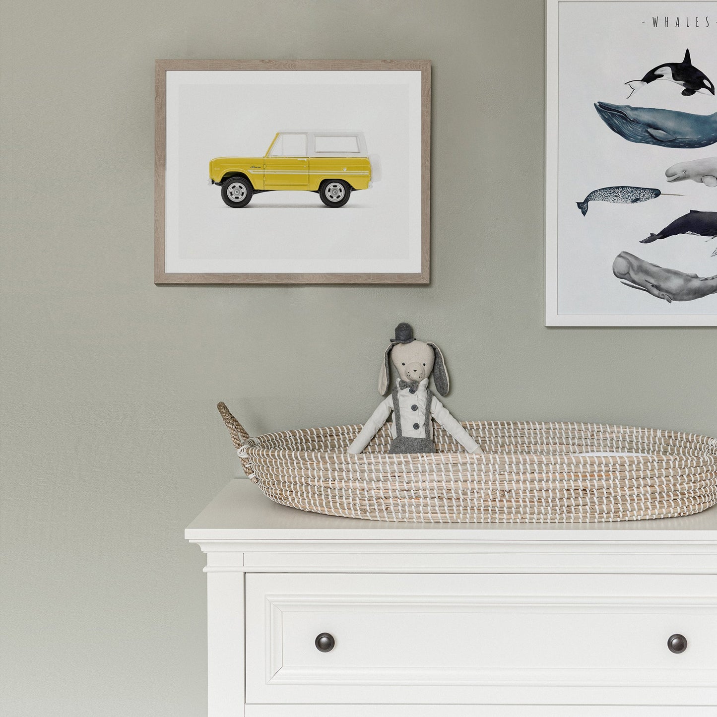 yellow car boys room wall art