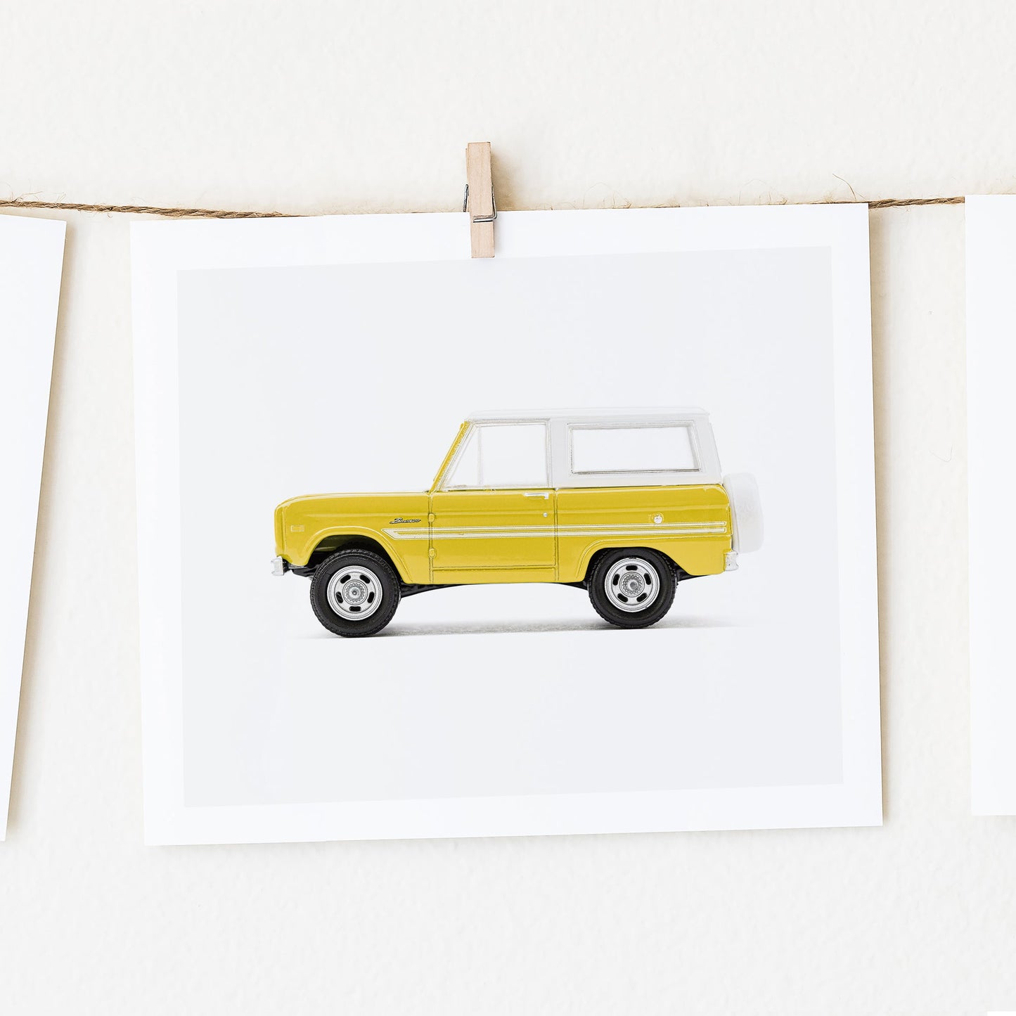 yellow car boys room wall art