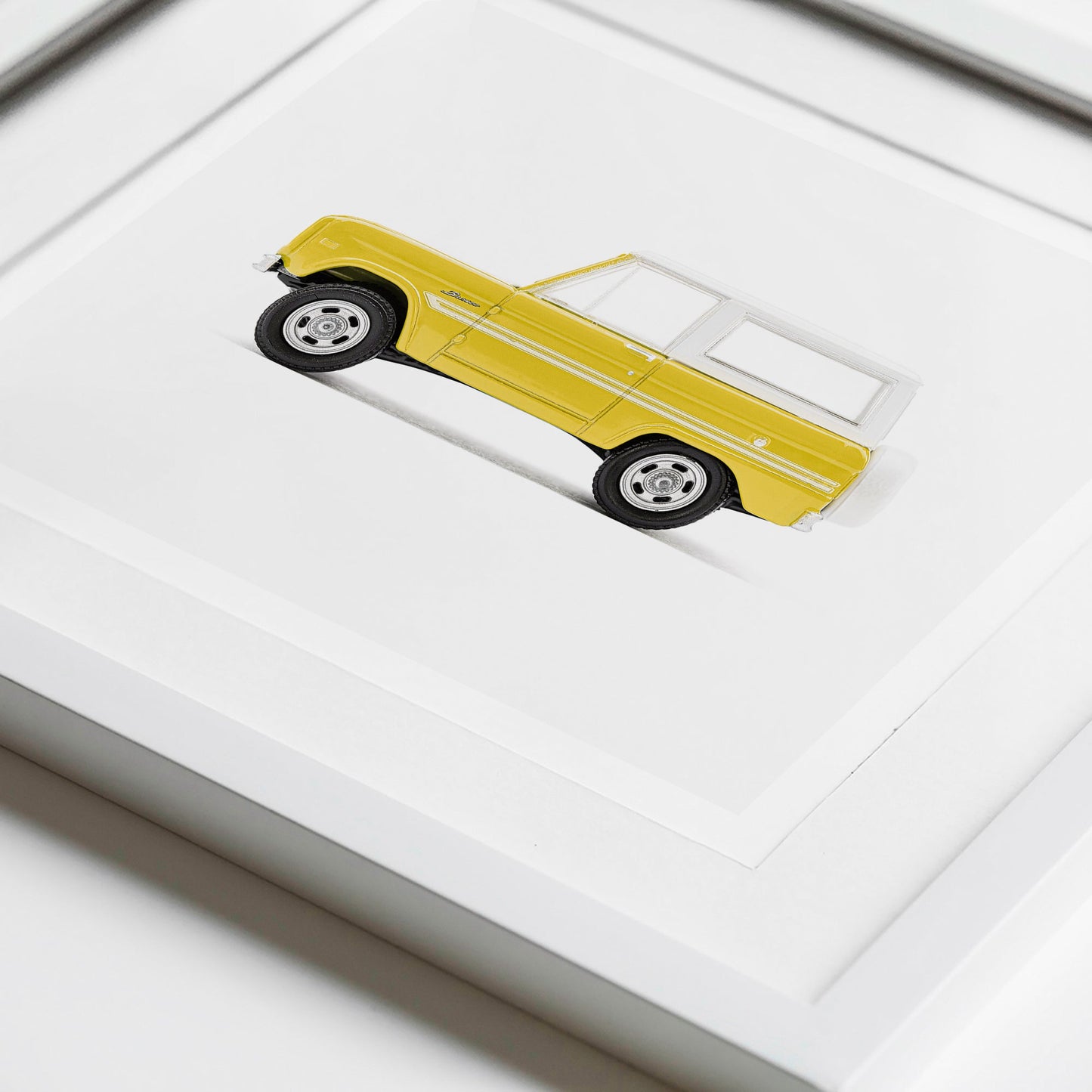 yellow car boys room wall art