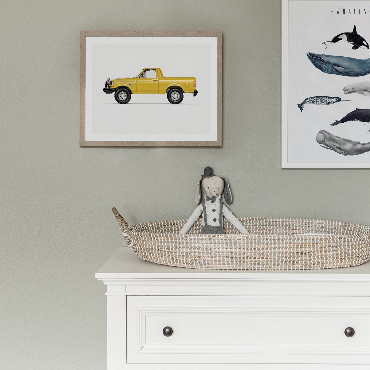 Yellow Pickup Truck nursery Wall Art