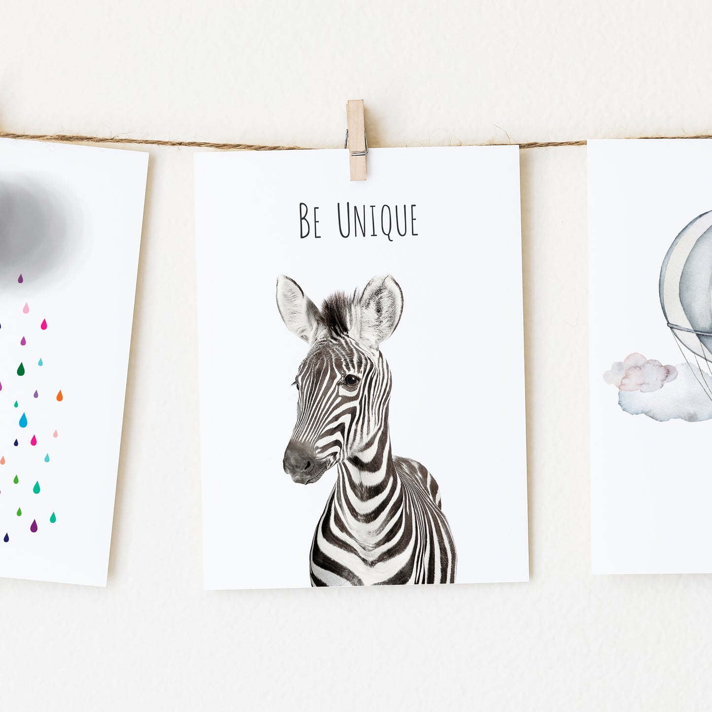 zebra be unique safari inspirational kids wall art