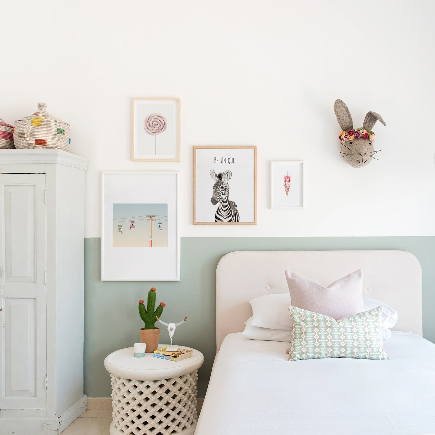 zebra be unique safari inspirational kids wall art