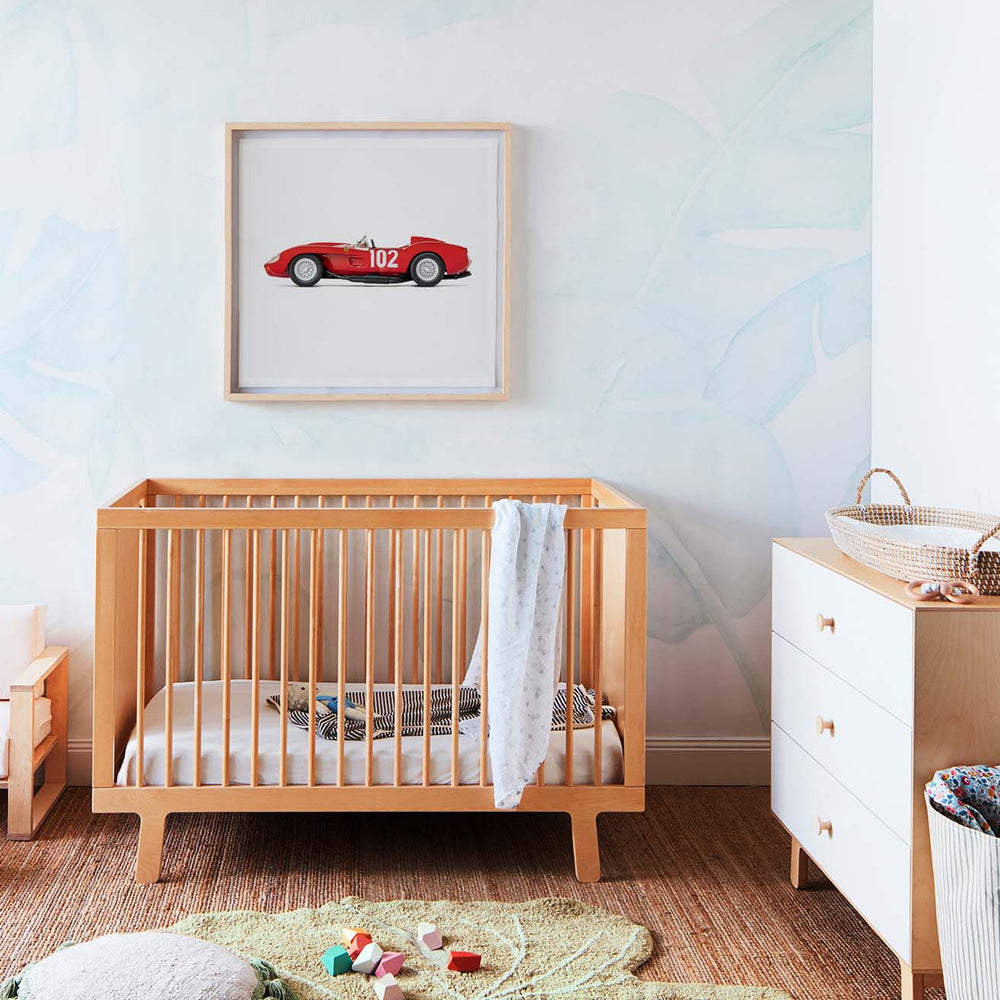 Classic vintage car art print for boys' room.