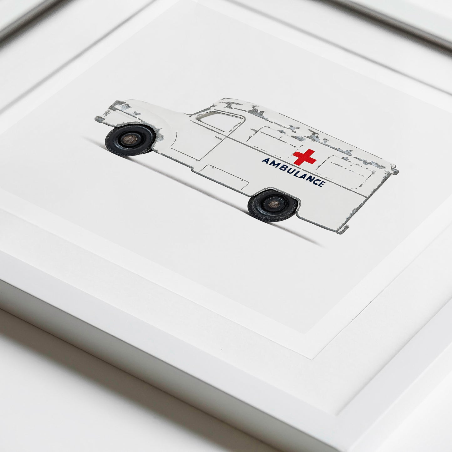vintage ambulance nursery art print framed 