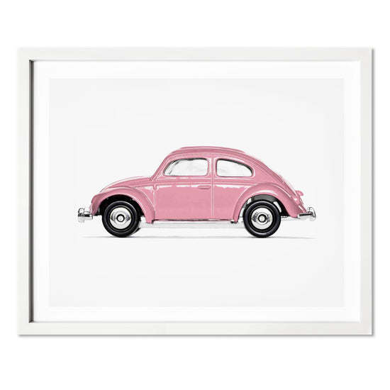 pink vintage car art prints nursery wall art