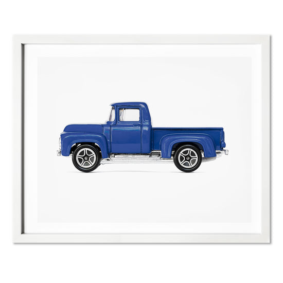 Vintage Old Blue Pickup Truck Nursery Print