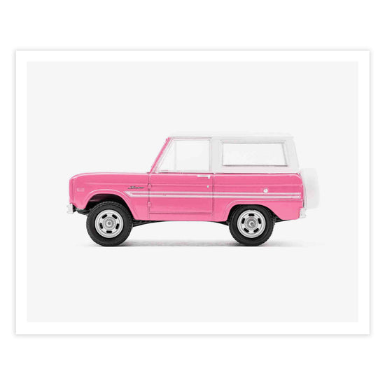 Load image into Gallery viewer, pink ford bronco 1967 nursery wall art print
