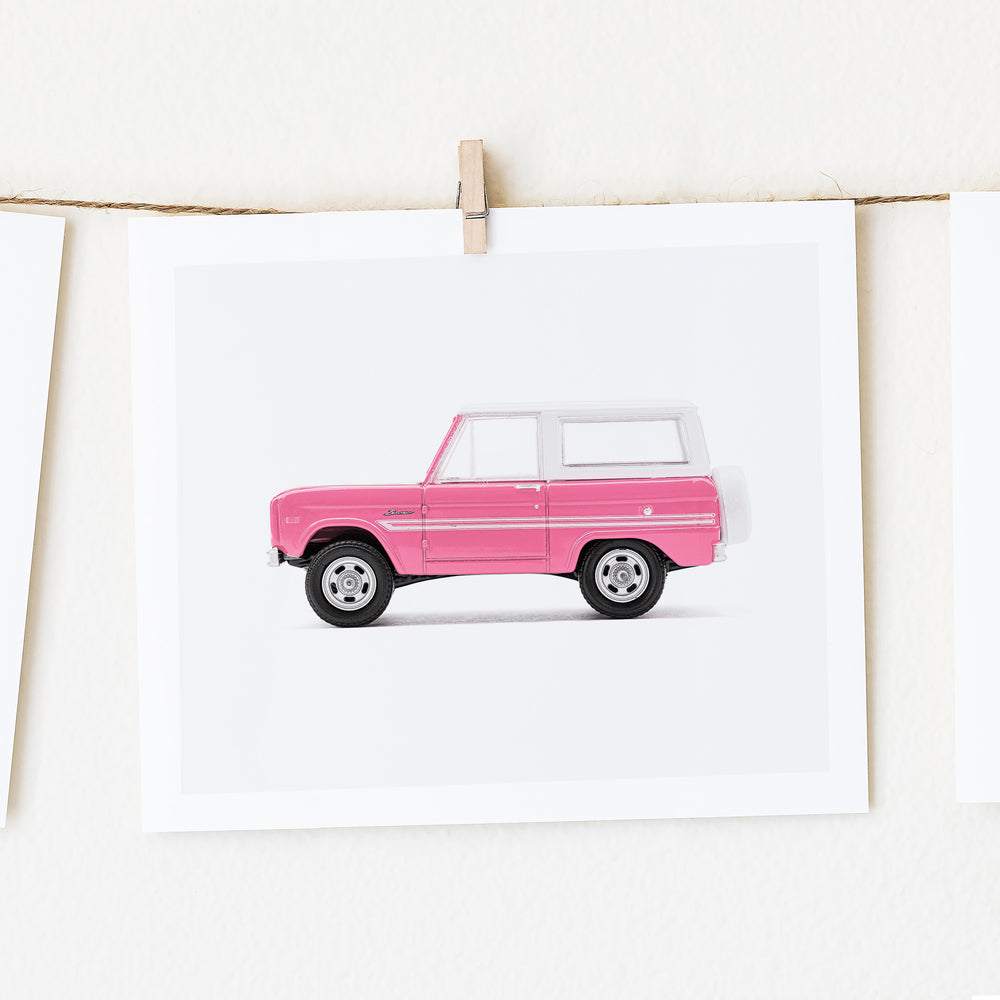 
                      
                        pink ford bronco 1967 nursery wall art print
                      
                    