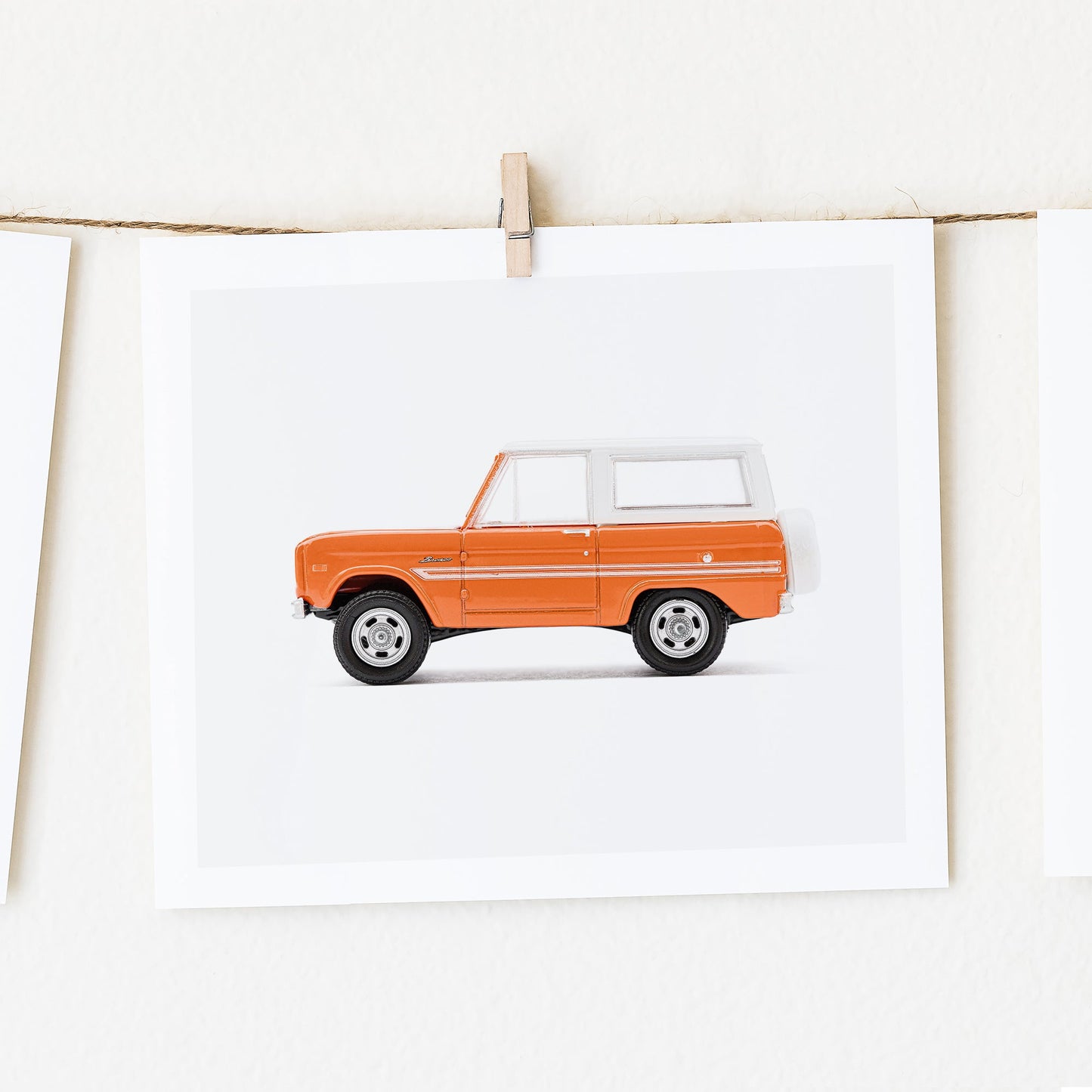 Orange Car Art Print Nursery Wall Art for Girls