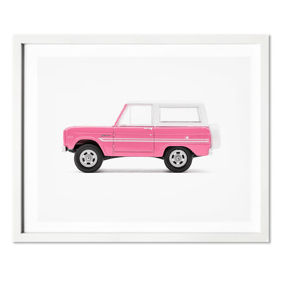 pink ford bronco 1967 nursery wall art print