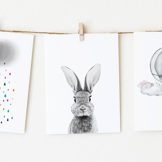 Black and White Bunny Wall Art