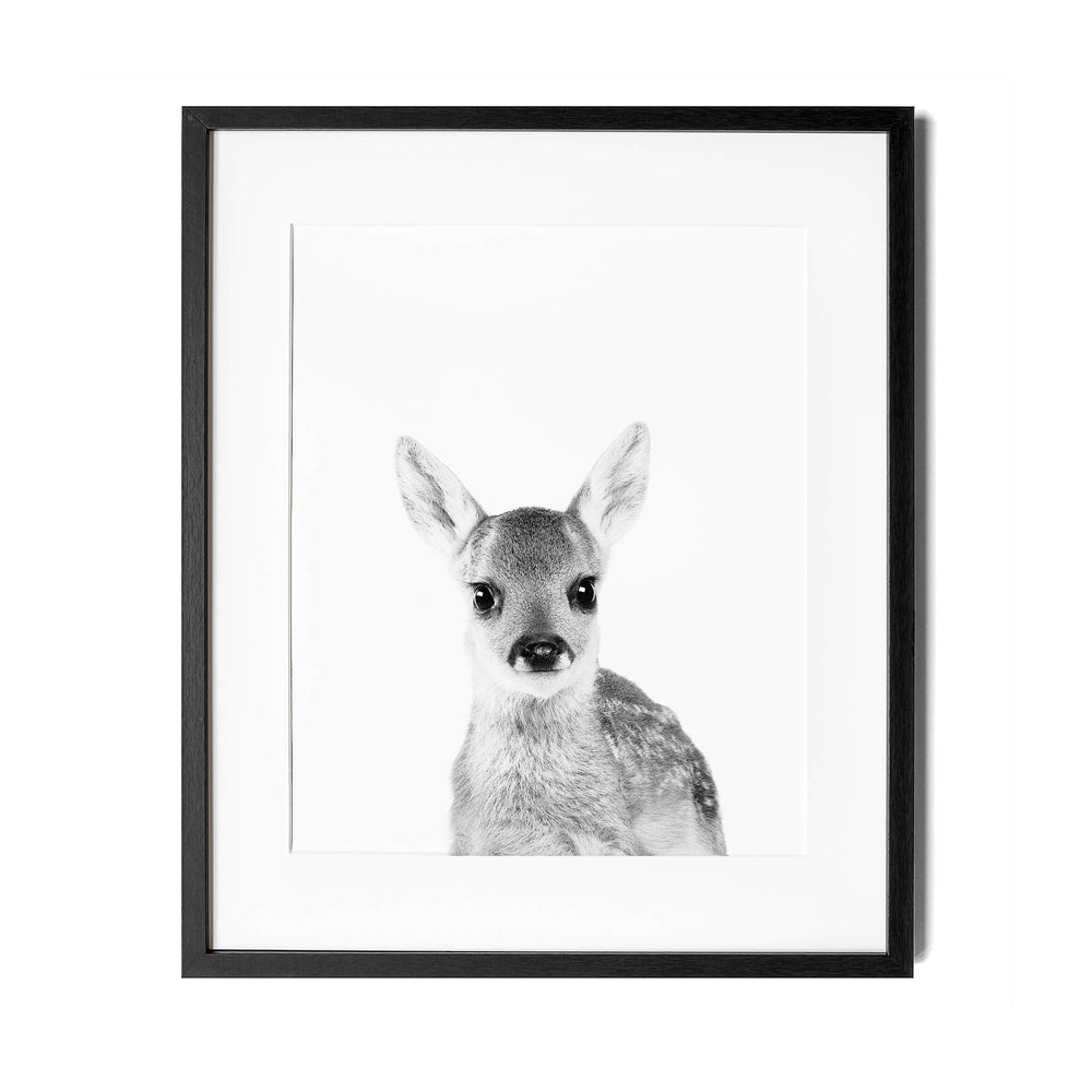 Black and White Baby Deer Wall Art for Nursery