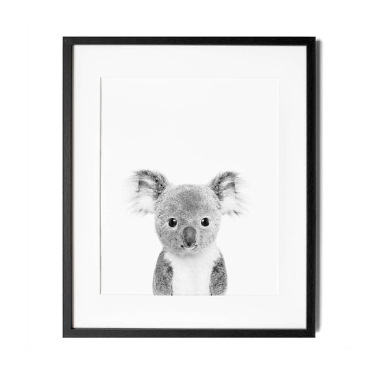 Black and White Koala Wall Art for nursery 