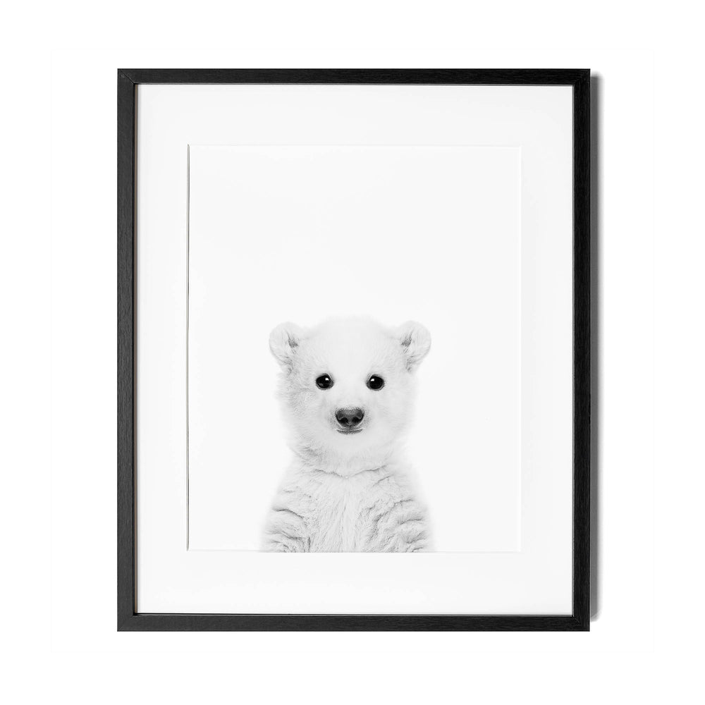 Black and White Polar Bear Wall Art for nursery 