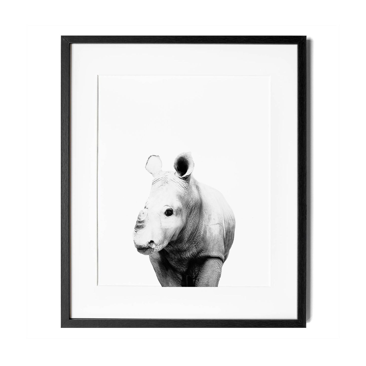 Black and White Rhino Wall Art for nursery 