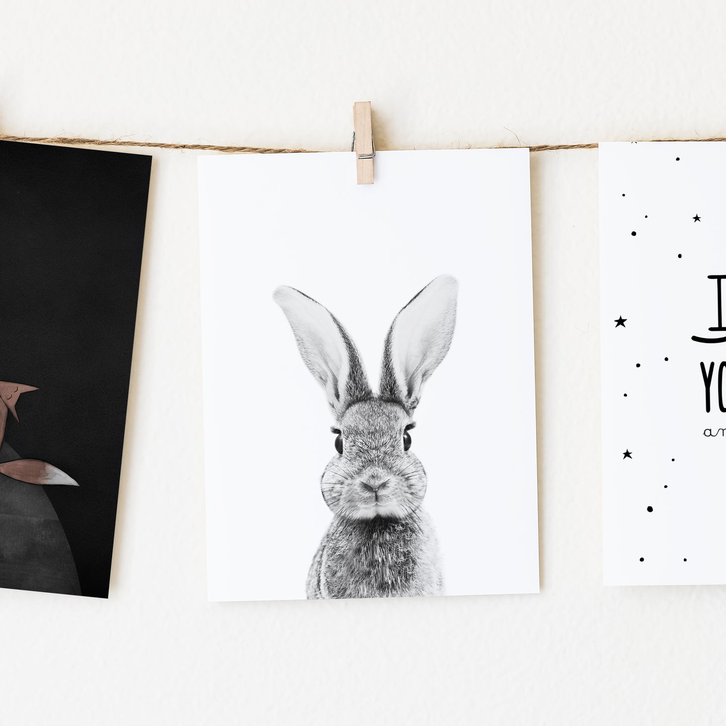 Black and White Bunny Wall Art