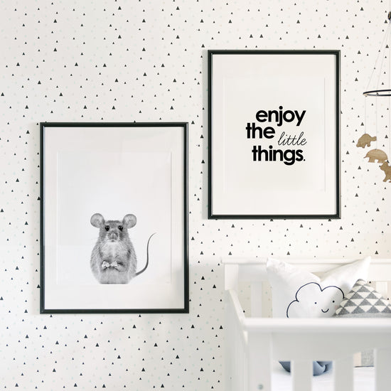 Black and White Mouse Wall Art for nursery 