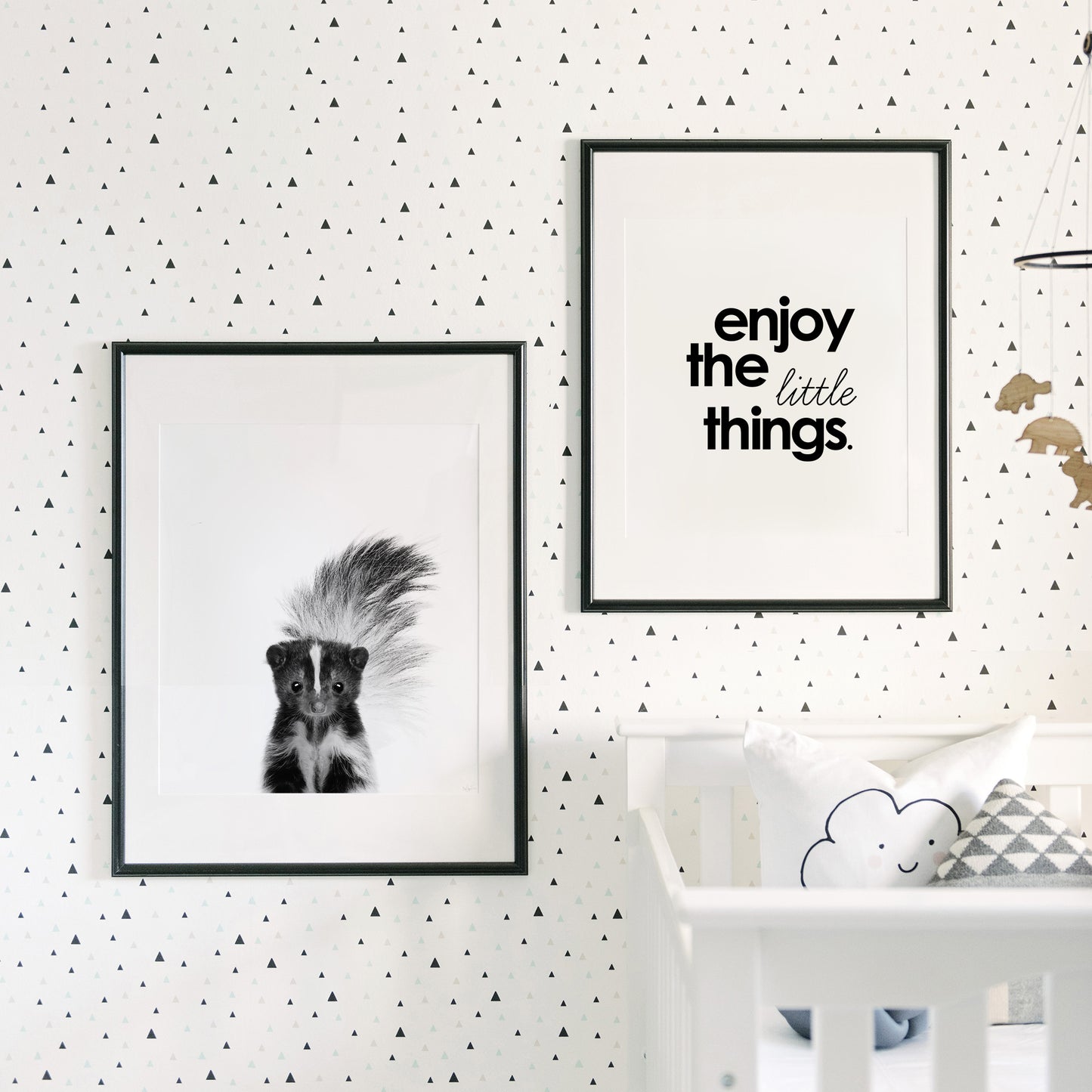 Black and White Skunk Wall Art for nursery